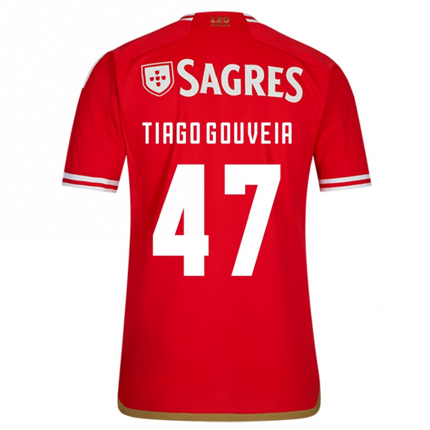 Kids Football Tiago Gouveia #47 Red Home Jersey 2023/24 T-Shirt