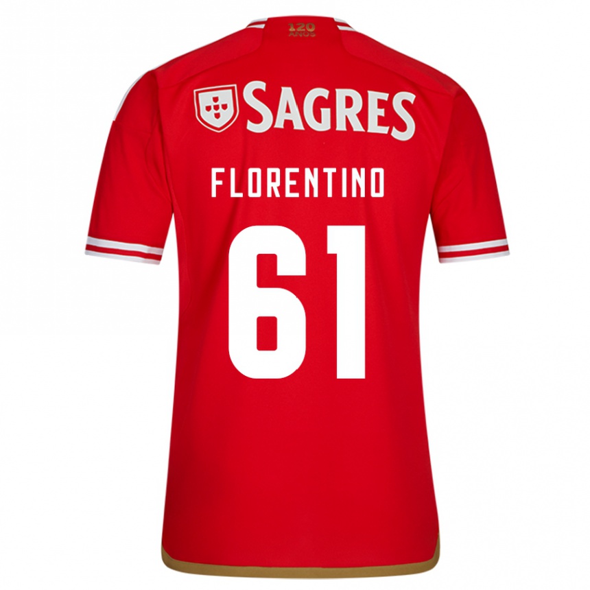 Kids Football Florentino #61 Red Home Jersey 2023/24 T-Shirt