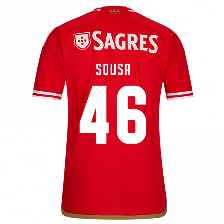 Kids Football Gerson Sousa #46 Red Home Jersey 2023/24 T-Shirt