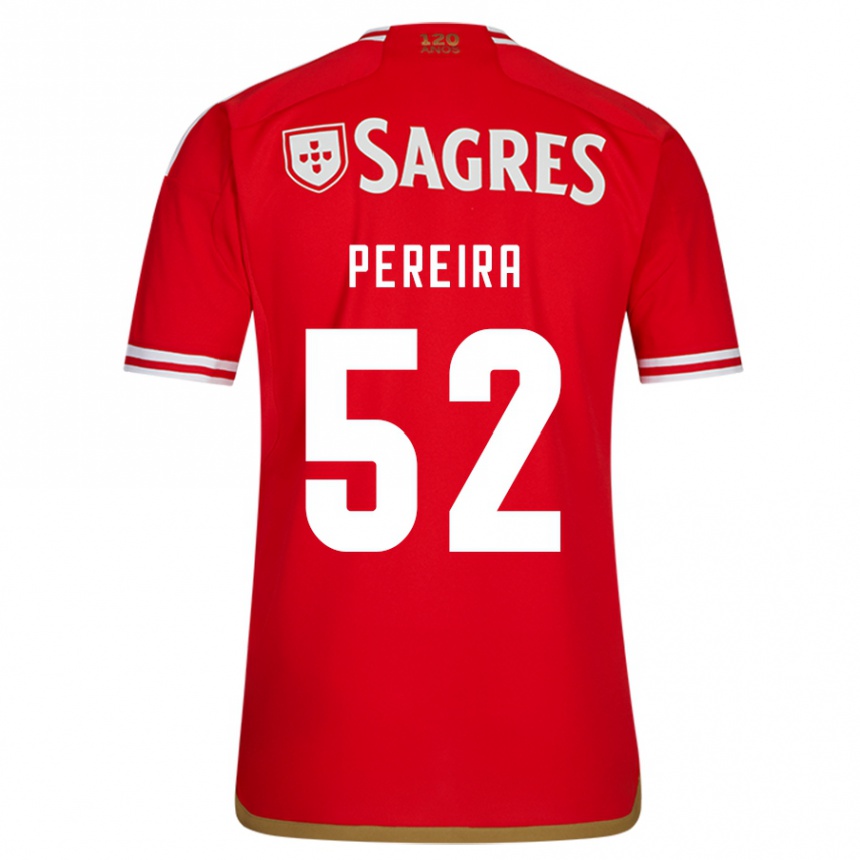 Kids Football Henrique Pereira #52 Red Home Jersey 2023/24 T-Shirt