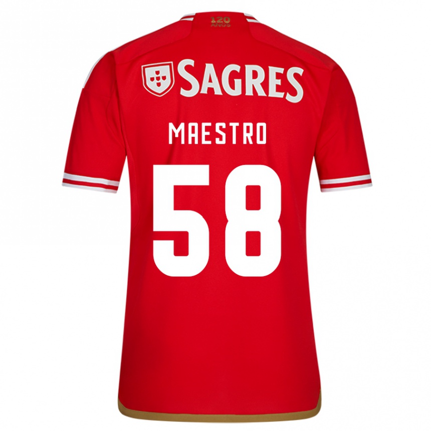 Kids Football Maestro #58 Red Home Jersey 2023/24 T-Shirt