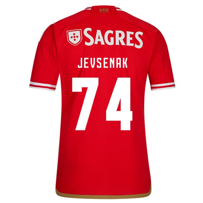 Kids Football Zan Jevsenak #74 Red Home Jersey 2023/24 T-Shirt