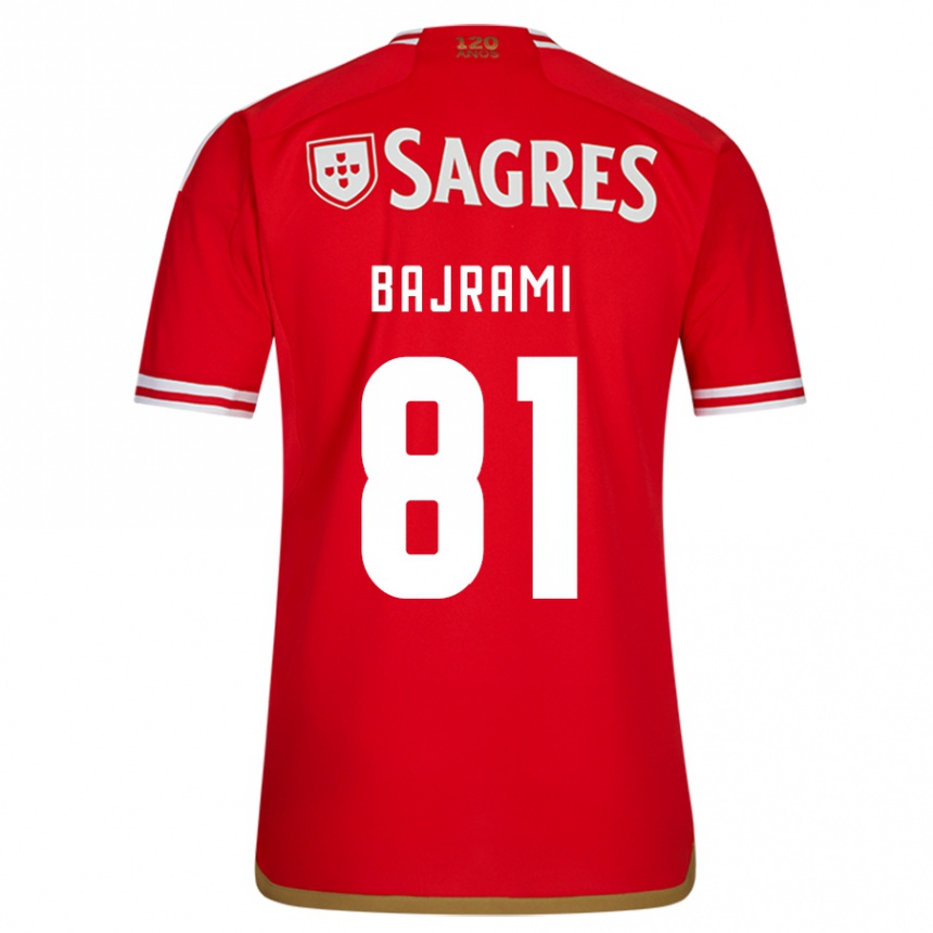 Kids Football Adrian Bajrami #81 Red Home Jersey 2023/24 T-Shirt