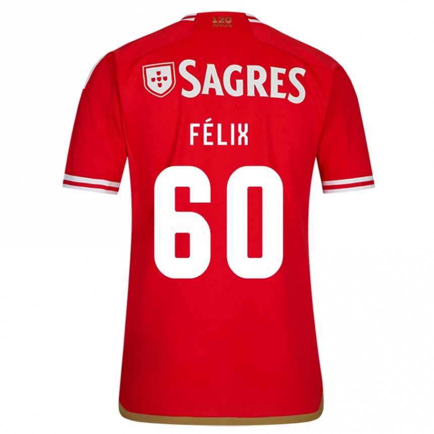 Kids Football Nuno Félix #60 Red Home Jersey 2023/24 T-Shirt