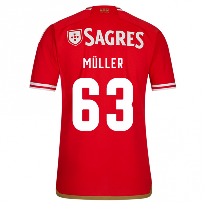 Kids Football José Müller #63 Red Home Jersey 2023/24 T-Shirt