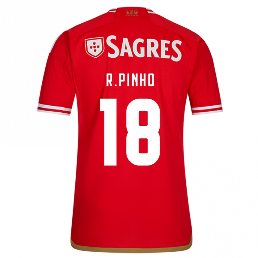 Kids Football Rodrigo Pinho #18 Red Home Jersey 2023/24 T-Shirt