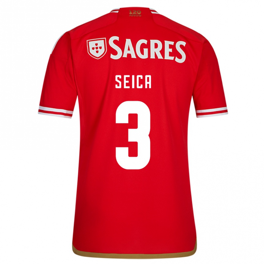 Kids Football Ana Seica #3 Red Home Jersey 2023/24 T-Shirt