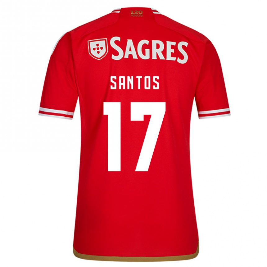 Kids Football Daniela Santos #17 Red Home Jersey 2023/24 T-Shirt