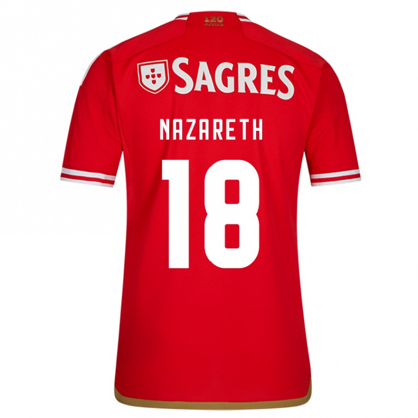 Kids Football Kika Nazareth #18 Red Home Jersey 2023/24 T-Shirt