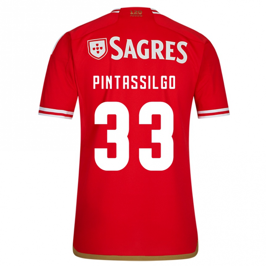 Kids Football Lara Pintassilgo #33 Red Home Jersey 2023/24 T-Shirt