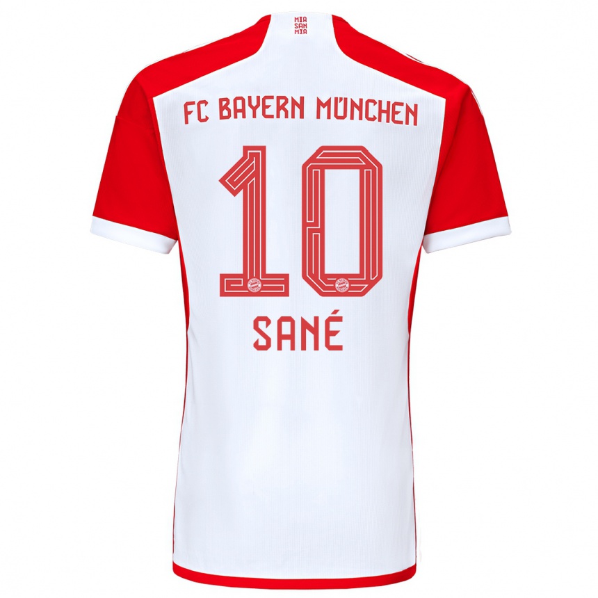 Kids  Leroy Sane #10 Red White Home Jersey 2023/24 T-Shirt