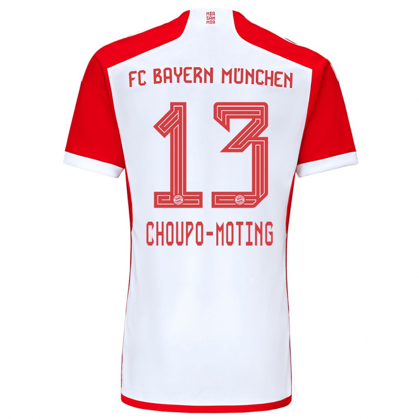 Kids  Eric Maxim Choupo-Moting #13 Red White Home Jersey 2023/24 T-Shirt