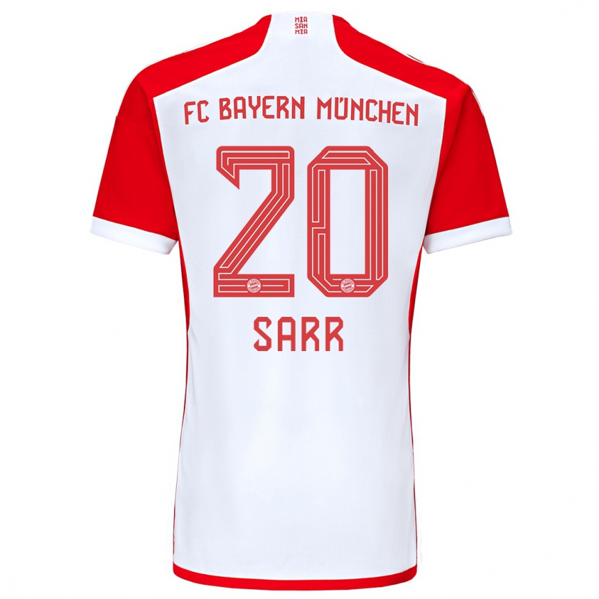 Kids  Bouna Sarr #20 Red White Home Jersey 2023/24 T-Shirt