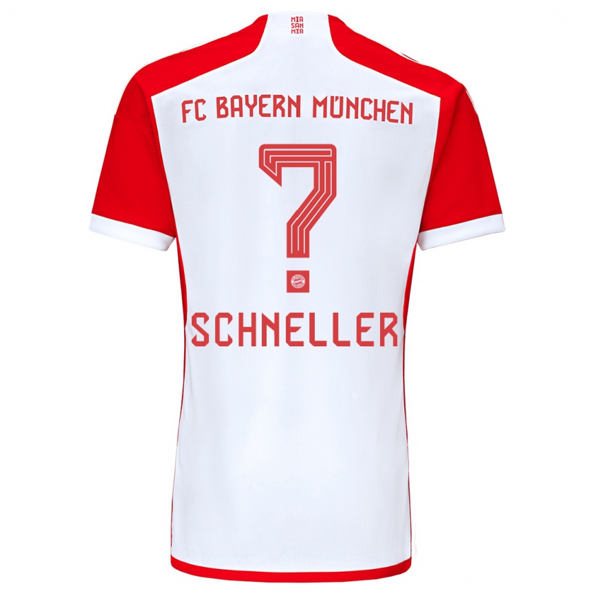 Kids  Lukas Schneller #0 Red White Home Jersey 2023/24 T-Shirt