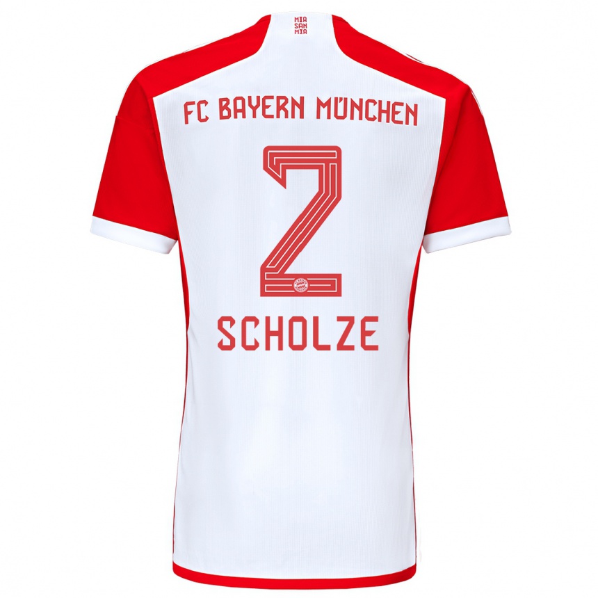 Kids  Max Scholze #2 Red White Home Jersey 2023/24 T-Shirt