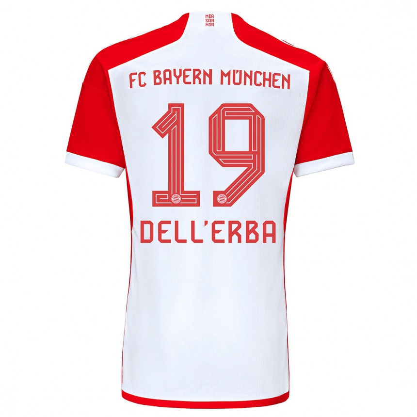 Kids  Davide Dell'erba #19 Red White Home Jersey 2023/24 T-Shirt