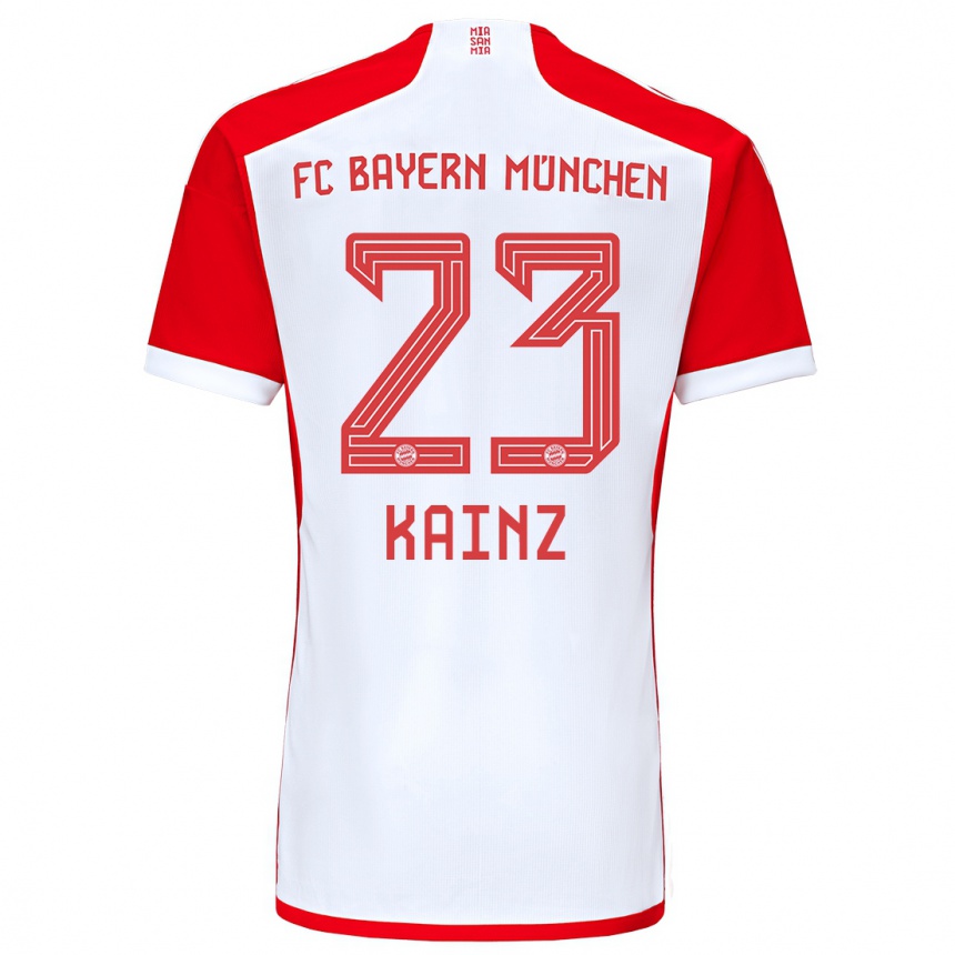 Kids  Manuel Kainz #23 Red White Home Jersey 2023/24 T-Shirt