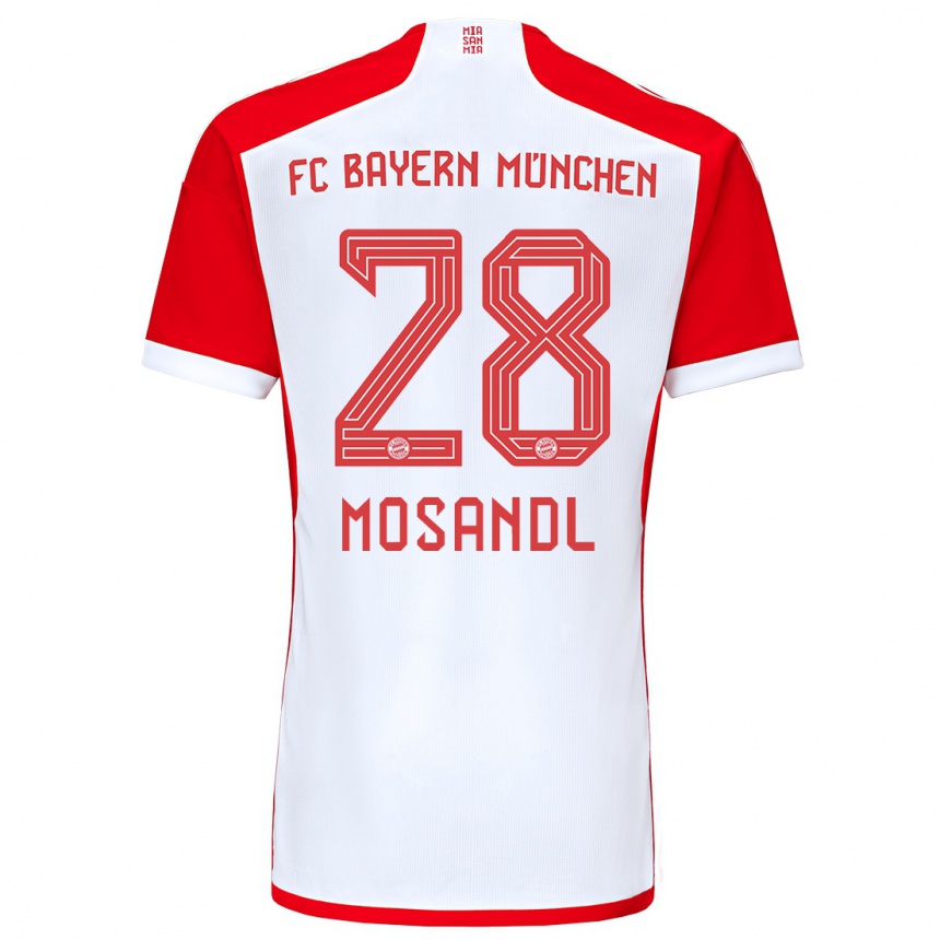 Kids  Moritz Mosandl #28 Red White Home Jersey 2023/24 T-Shirt