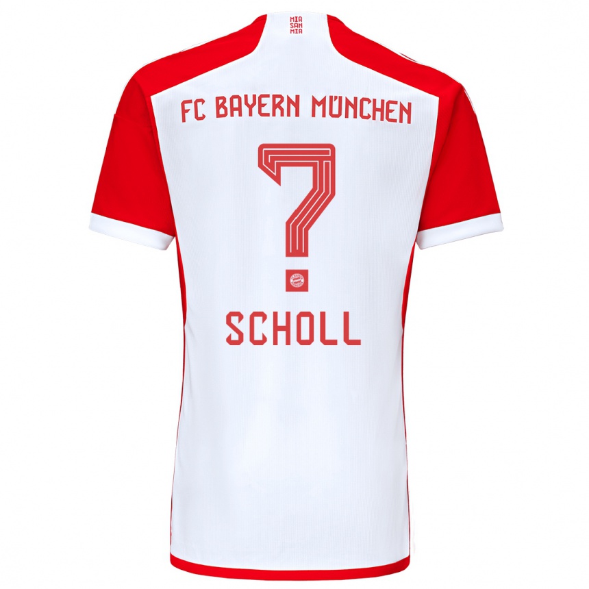 Kids  Paul Scholl #0 Red White Home Jersey 2023/24 T-Shirt