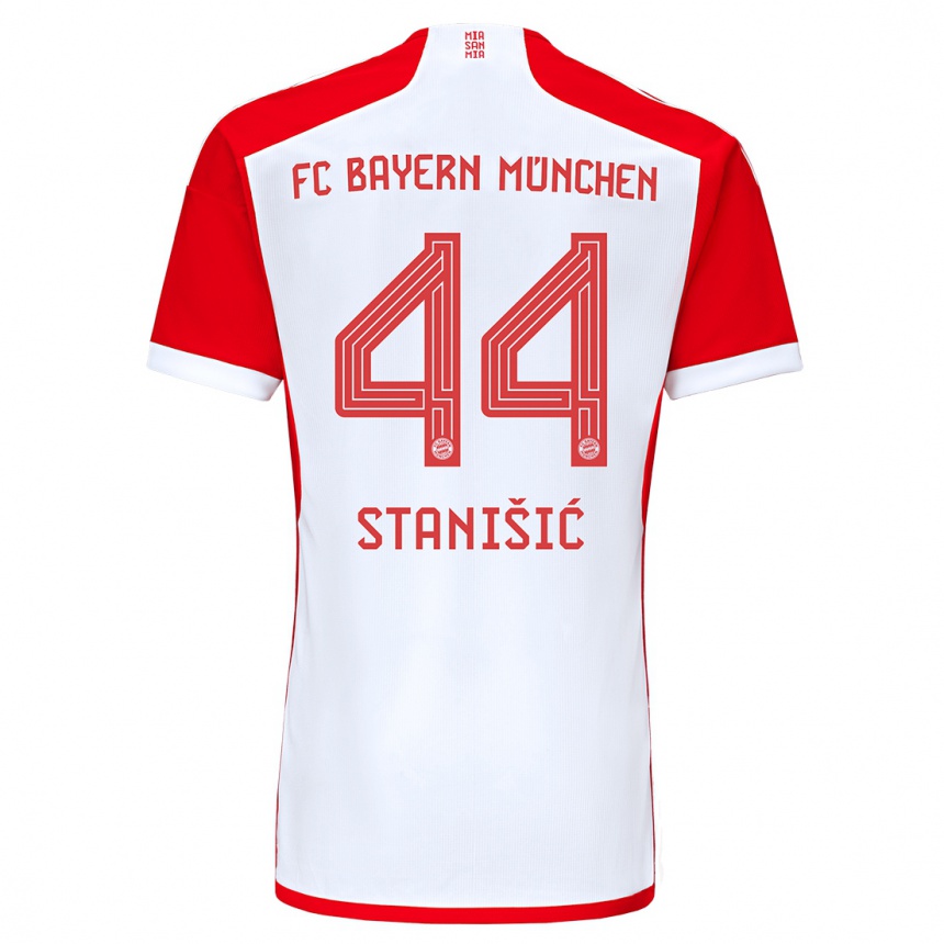 Kids  Josip Stanisic #44 Red White Home Jersey 2023/24 T-Shirt