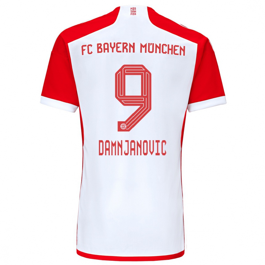 Kids  Jovana Damnjanovic #9 Red White Home Jersey 2023/24 T-Shirt