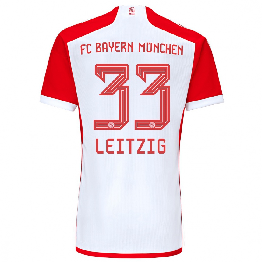 Kids  Janina Leitzig #33 Red White Home Jersey 2023/24 T-Shirt