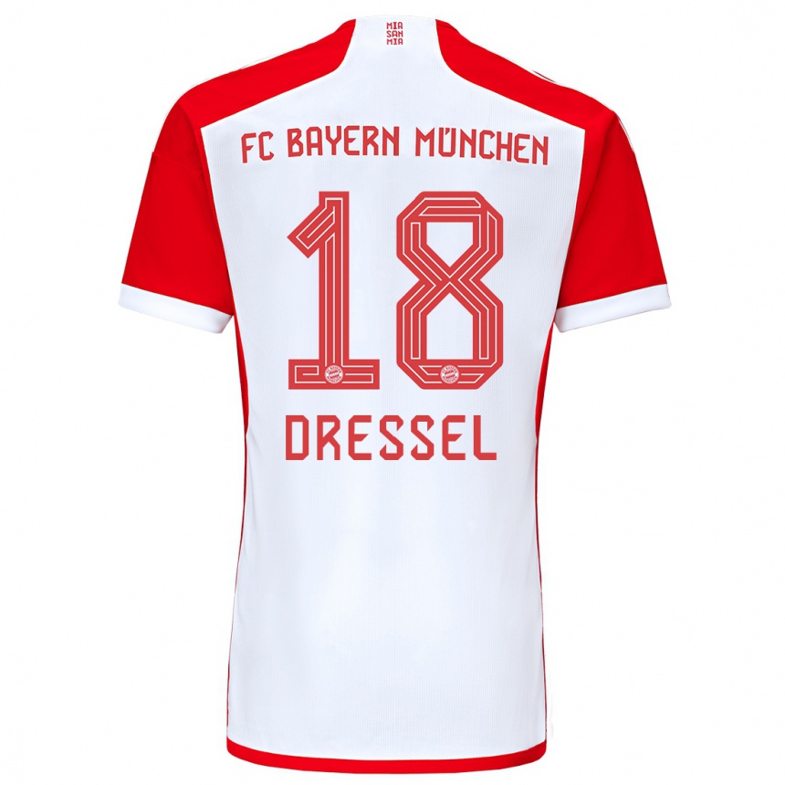 Kids  Timon Dressel #18 Red White Home Jersey 2023/24 T-Shirt