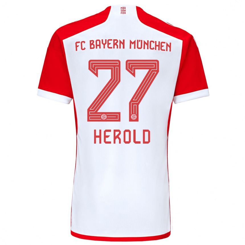 Kids  David Herold #27 Red White Home Jersey 2023/24 T-Shirt