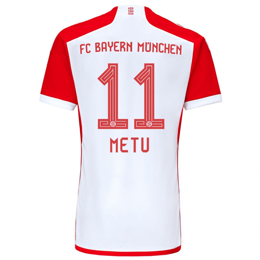 Kids  Emilian Metu #11 Red White Home Jersey 2023/24 T-Shirt