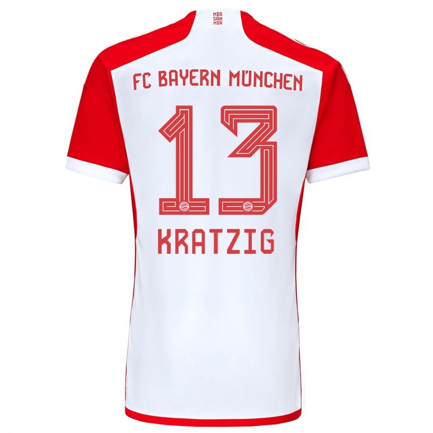 Kids  Frans Kratzig #13 Red White Home Jersey 2023/24 T-Shirt