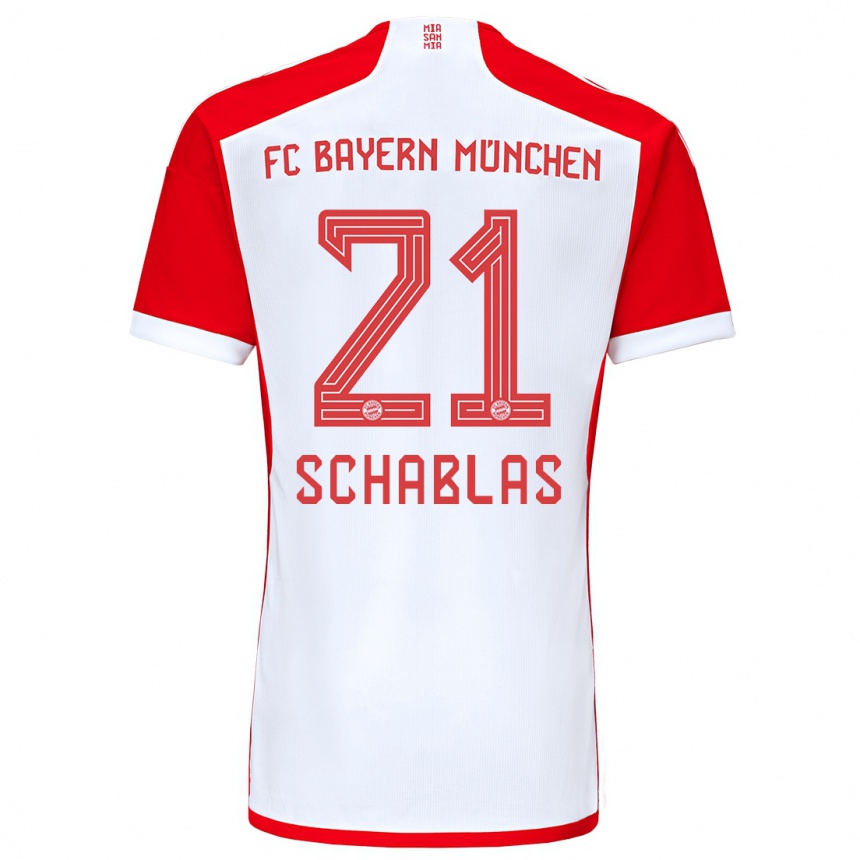 Kids  Matteo Schablas #21 Red White Home Jersey 2023/24 T-Shirt