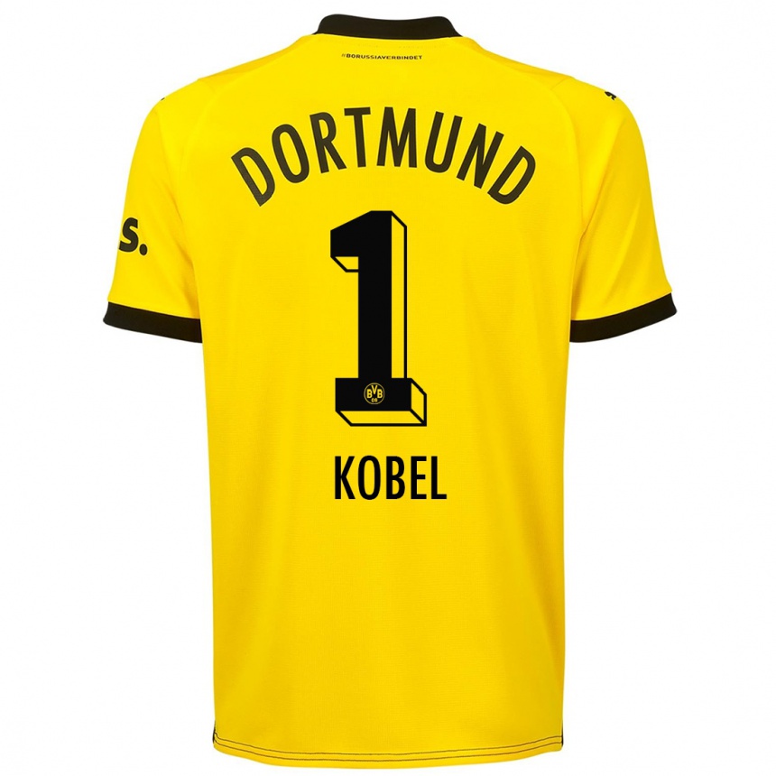 Kids  Gregor Kobel #1 Yellow Home Jersey 2023/24 T-Shirt