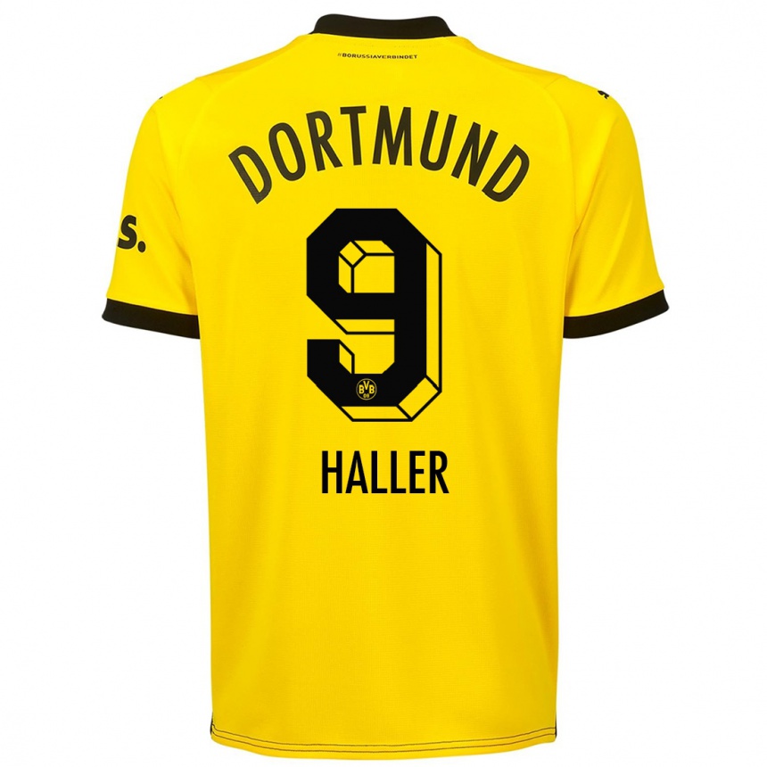 Kids  Sebastien Haller #9 Yellow Home Jersey 2023/24 T-Shirt