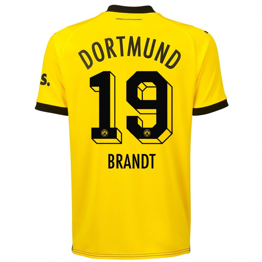 Kids  Julian Brandt #19 Yellow Home Jersey 2023/24 T-Shirt