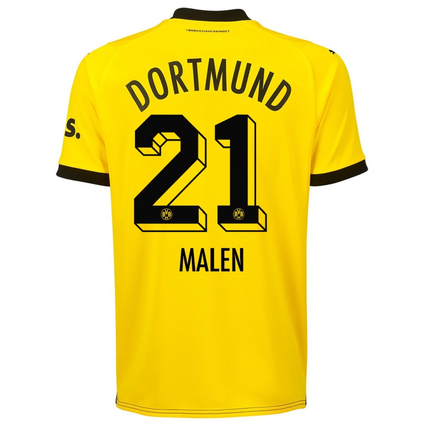 Kids  Donyell Malen #21 Yellow Home Jersey 2023/24 T-Shirt