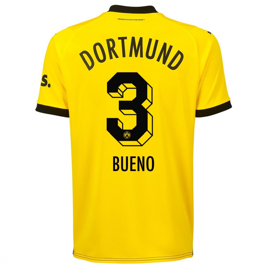 Kids  Guille Bueno #3 Yellow Home Jersey 2023/24 T-Shirt