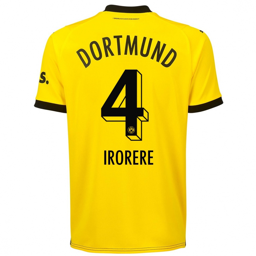 Kids  Felix Irorere #4 Yellow Home Jersey 2023/24 T-Shirt