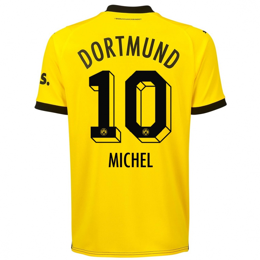 Kids  Falko Michel #10 Yellow Home Jersey 2023/24 T-Shirt