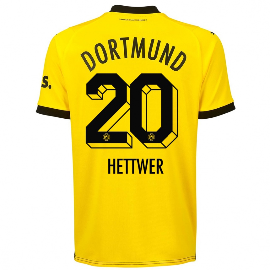 Kids  Julian Hettwer #20 Yellow Home Jersey 2023/24 T-Shirt