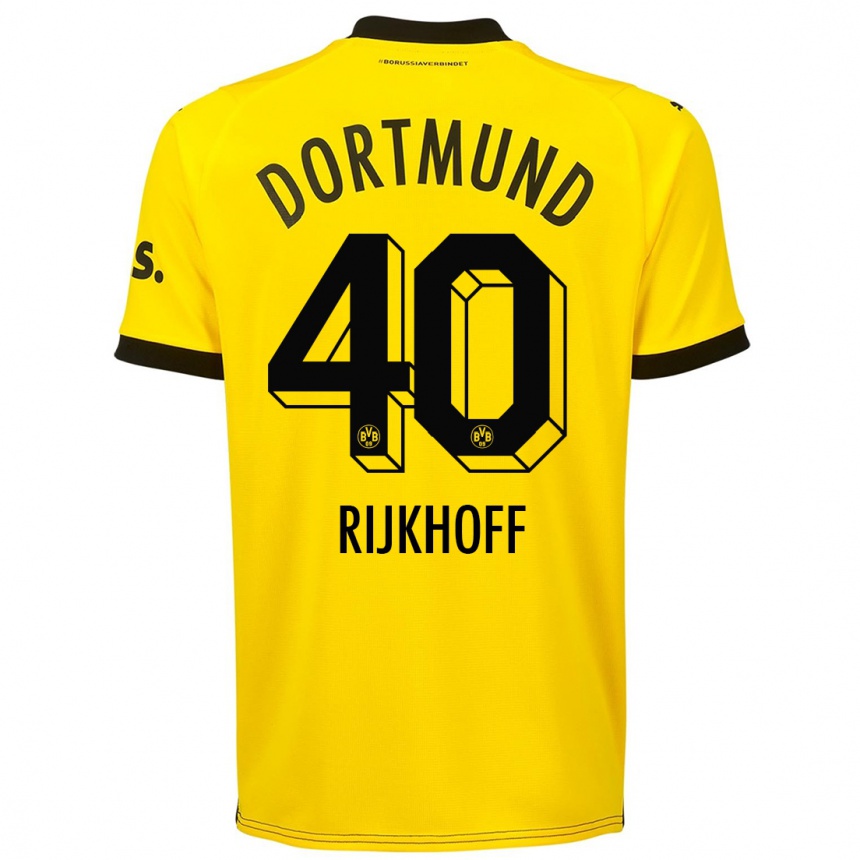 Kids  Julian Rijkhoff #40 Yellow Home Jersey 2023/24 T-Shirt