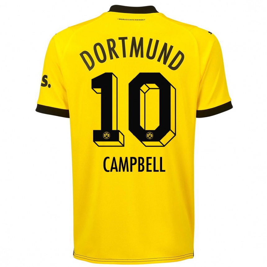 Kids  Cole Campbell #10 Yellow Home Jersey 2023/24 T-Shirt