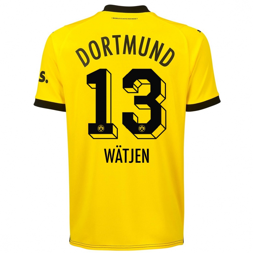 Kids  Kjell Wätjen #13 Yellow Home Jersey 2023/24 T-Shirt