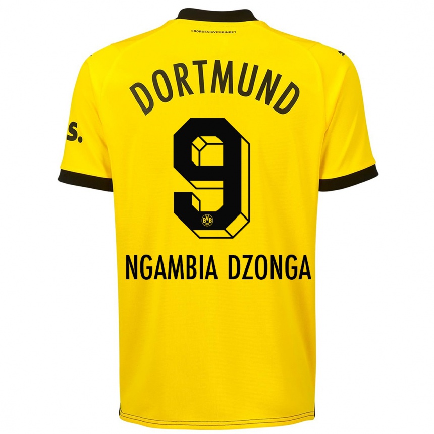 Kids  Diego Ngambia Dzonga #9 Yellow Home Jersey 2023/24 T-Shirt