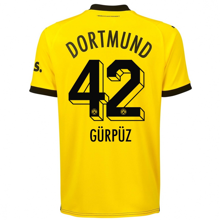 Kids  Goktan Gurpuz #42 Yellow Home Jersey 2023/24 T-Shirt