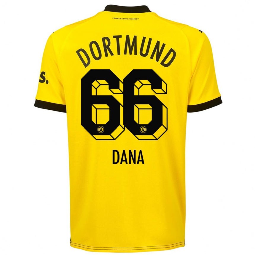 Kids  Bleckmann Dana #66 Yellow Home Jersey 2023/24 T-Shirt