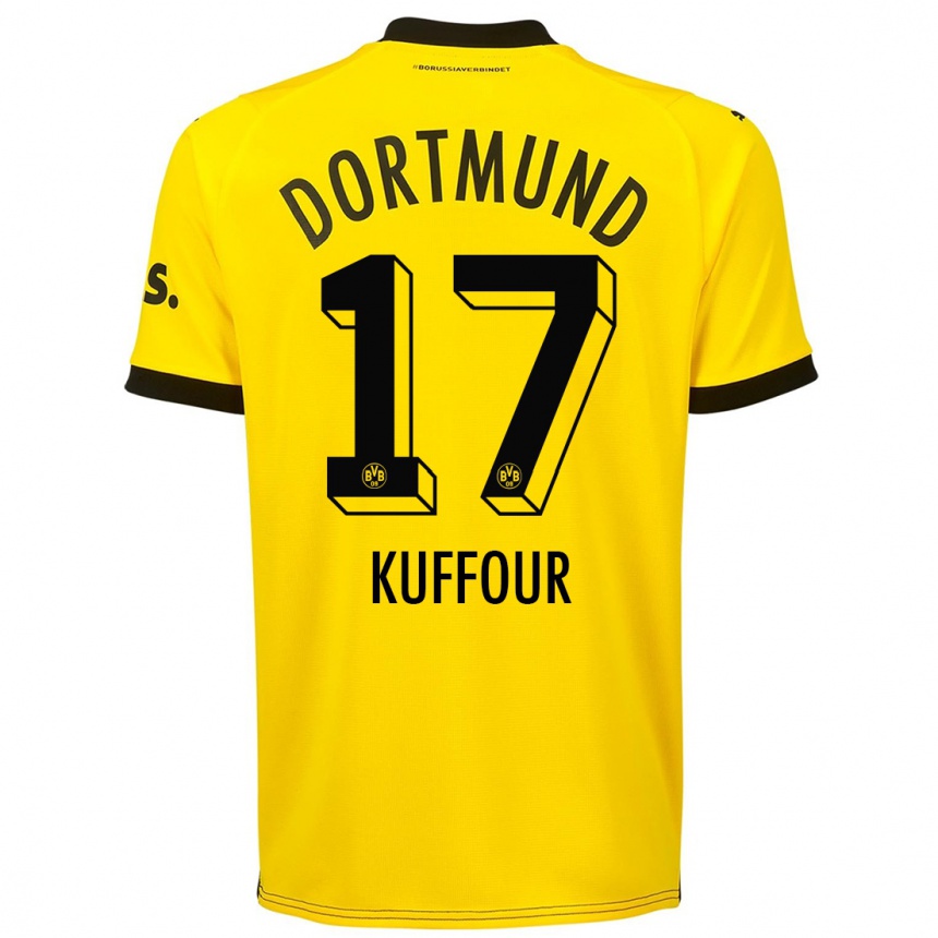 Kids  Lloyd-Addo Kuffour #17 Yellow Home Jersey 2023/24 T-Shirt