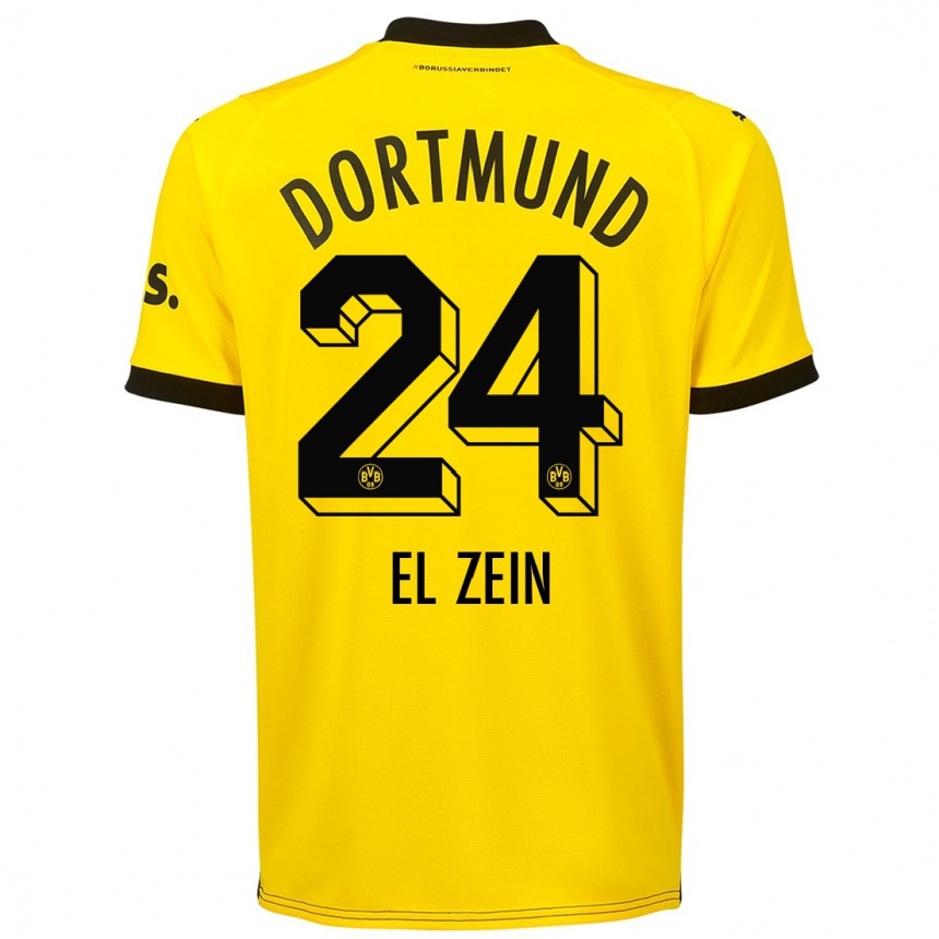 Kids  Abu-Bekir Omer El-Zein #24 Yellow Home Jersey 2023/24 T-Shirt