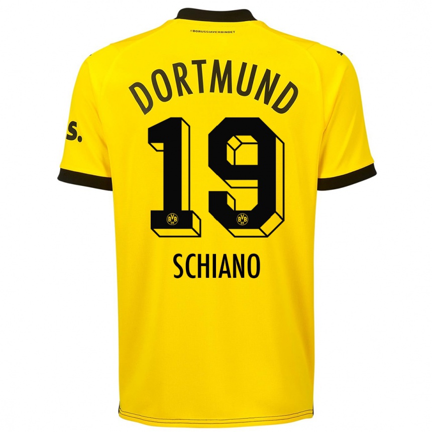 Kids  Emilio Schiano #19 Yellow Home Jersey 2023/24 T-Shirt