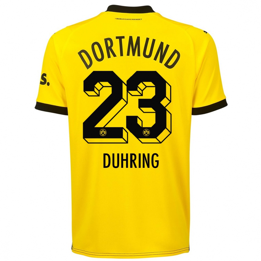 Kids  Marc Niclas Duhring #23 Yellow Home Jersey 2023/24 T-Shirt