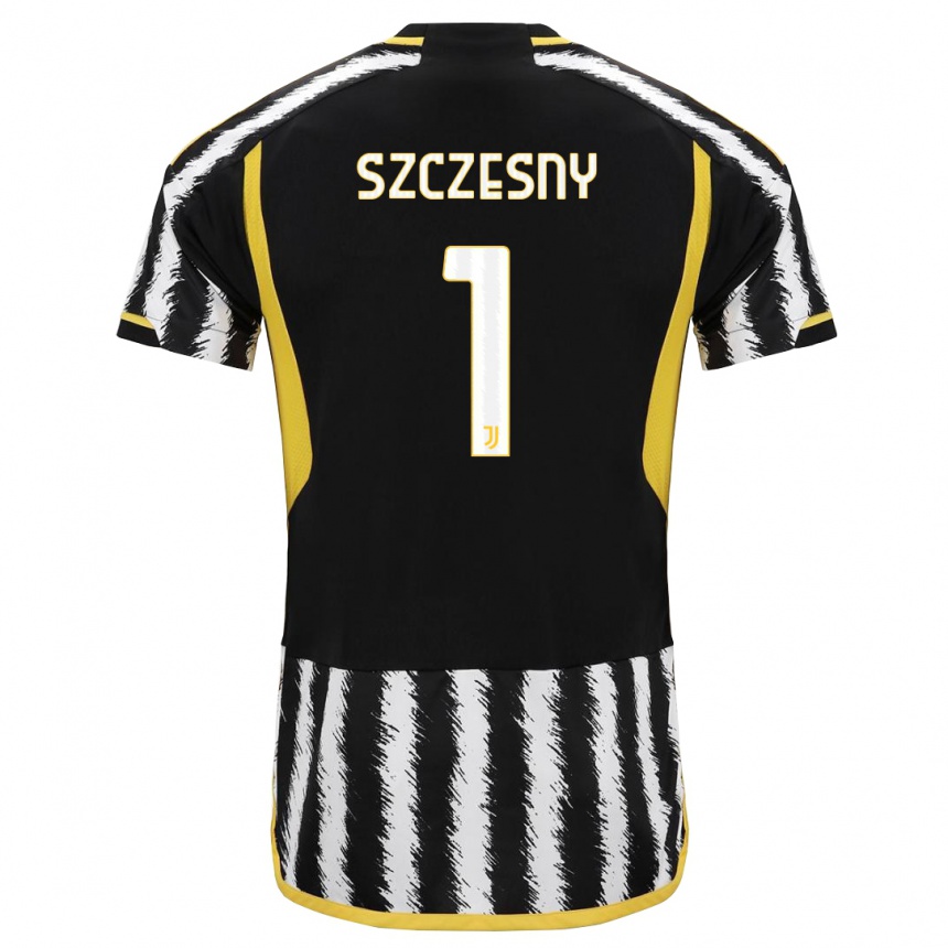 Kids  Wojciech Szczesny #1 Black White Home Jersey 2023/24 T-Shirt